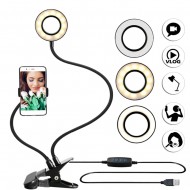 Photo Studio Selfie LED Ring Light with Cell Phone Mobile Holder for iPhone Android