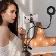 Photo Studio Selfie LED Ring Light with Cell Phone Mobile Holder for iPhone Android