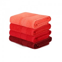Σετ με 4 Πετσέτες Προσώπου 50 x 90 cm Χρώματος Κόκκινο Beverly Hills Polo Club 355BHP2379
