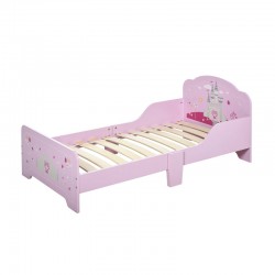 Ξύλινο Χαμηλό Μονό Παιδικό Κρεβάτι 143 x 73 x 60 cm για Στρώμα 140 x 70 cm Castle HOMCOM 311-015