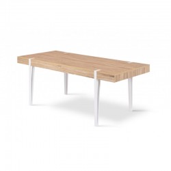 Τραπέζι Τραπεζαρίας 200 x 90 x 76 cm Χρώματος Καφέ Ανοιχτό / Λευκό Hudson Idomya 30150088+30150089