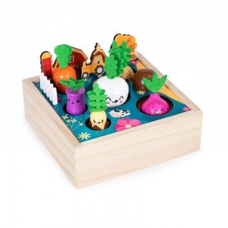 Ξύλινο Παιχνίδι Λαχανόκηπος Τελάρο με 7 Λαχανικά 17 x 17 x 6.2 cm Ecotoys ME513