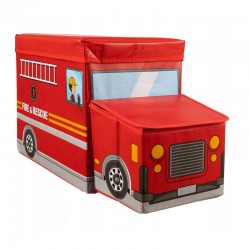 Παιδικό Πτυσσόμενο Κουτί Αποθήκευσης Παιχνιδιών Πυροσβεστικό Όχημα 53 x 26 x 31.5 cm Kruzzel 22489