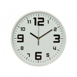Πλαστικό Ρολόι Τοίχου 30.5 cm Χρώματος Λευκό Atmosphera 114555-White