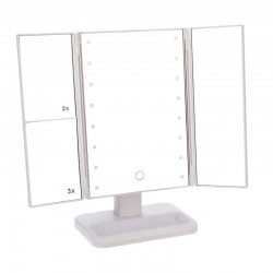 Τριπλός Καθρέπτης Μακιγιάζ με Μεγέθυνση 2x 3x και Φωτισμό με 16 LED Bakaji 02813557