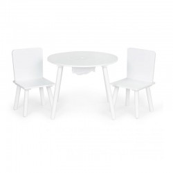 Παιδικό Σετ με Ξύλινο Στρογγυλό Τραπέζι και 2 Καρέκλες Ecotoys WH135