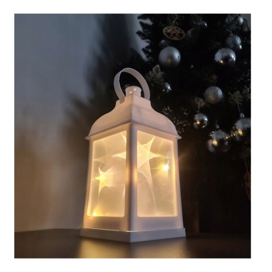 Διακοσμητικό LED Φανάρι με 3D Αστέρια από Πλαστικό 10 x 10 x 22 cm Ruhhy 20589