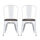 Σετ Μεταλλικές Καρέκλες με Ξύλινο Κάθισμα 84 x 48 x 45 cm 2 τμχ Hoppline HOP1001226-2