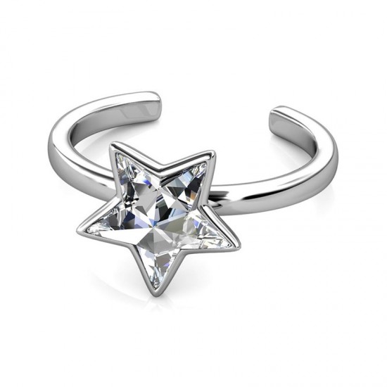 Δαχτυλίδι Ανοιχτό από Ορείχαλκο με Κρύσταλλα Swarovski® Elements Star MYC DR0042_C_56-58