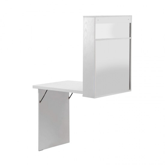 Πτυσσόμενο Ξύλινο Τραπέζι Τοίχου 95 x 50 x 159 cm Χρώματος Λευκό Hoppline HOP1001257-1