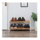 Ξύλινο Stand Αποθήκευσης Παπουτσιών με 2 Ράφια 70 x 26 x 33 cm Songmics LBS02H