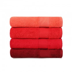 Σετ με 4 Πετσέτες Προσώπου 50 x 90 cm Χρώματος Κόκκινο Beverly Hills Polo Club 355BHP2379