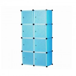 Σύστημα Αποθήκευσης - Πλαστική Ντουλάπα Χρώματος Γαλάζιο Hoppline HOP1000976-1