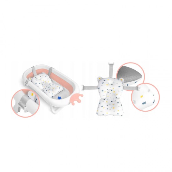 Πτυσσόμενη Μπανιέρα Μωρού με Μαξιλάρι 90 x 21.5 x 50 cm Χρώματος Ροζ Ricokids RK-280-WP