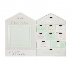 Βρεφικό Κουτί Αναμνήσεων με 10 Θήκες Birth Box 20.8 x 30.5 x 9.4 cm Χρώματος Πράσινο Atmosphera 127310-Green