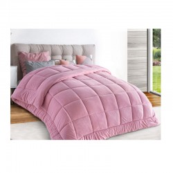 Πάπλωμα Fleece Διπλής Όψης Υπέρδιπλο 220 x 240 cm Χρώματος Ροζ Idomya 30101428