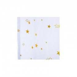 Παιδική Κουρτίνα με Τρουκς 140 x 250 cm White Gold Stars Atmosphera 127188-White