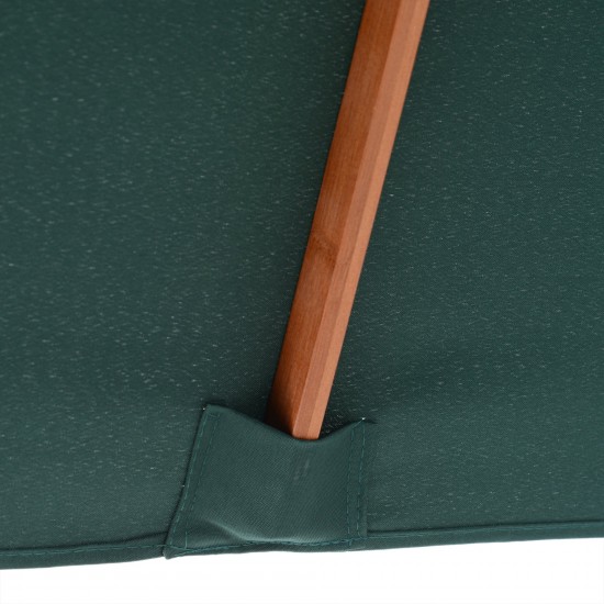 Outsunny ορθογώνια ομπρέλα μπαμπού; και Polyester, Anti-UV Green 2x1,5x2,3m