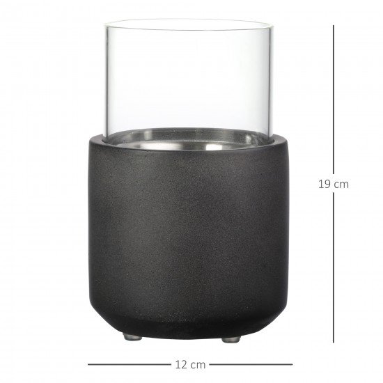 Επιτραπέζιο τζάκι βιοαιθανόλης HOMCOM με δοχείο 0,4L, 12x12x19cm, Σκούρο Γκρι