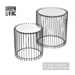 Σετ Μεταλλικά Βοηθητικά Τραπέζια με Καθρέφτη 46 x 50 cm 2 τμχ Urban Living 54709
