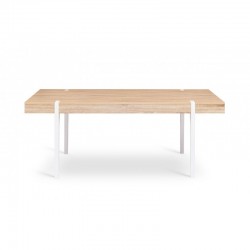 Τραπέζι Τραπεζαρίας 200 x 90 x 76 cm Χρώματος Καφέ Ανοιχτό / Λευκό Hudson Idomya 30150088+30150089
