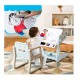 Σετ Παιδικός Μαγνητικός Πίνακας / Τραπέζι Ζωγραφικής με Καρέκλα Χρώματος Μπλε Costway TY327805BL