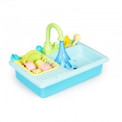 Παιδικός Πλαστικός Νεροχύτης Κουζίνας με Βρύση και Αξεσουάρ Χρώματος Γαλάζιο Multistore HC485048