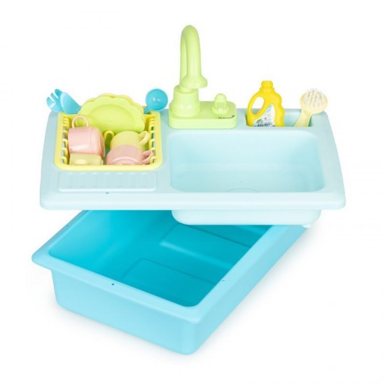 Παιδικός Πλαστικός Νεροχύτης Κουζίνας με Βρύση και Αξεσουάρ Χρώματος Γαλάζιο Multistore HC485048
