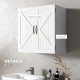 kleankin Country Style Ξύλινο ντουλάπι τοίχου μπάνιου με ρυθμιζόμενο ράφι, 60x30x60cm, Λευκό