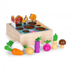 Ξύλινο Παιχνίδι Λαχανόκηπος Τελάρο με 7 Λαχανικά 17 x 17 x 6.2 cm Ecotoys ME513