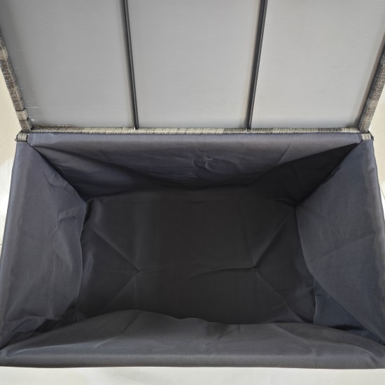 Outsunny Garden Storage Box σε PE Rattan με εσωτερική αδιάβροχη υφασμάτινη επένδυση, 76x45x48 cm, γκρι