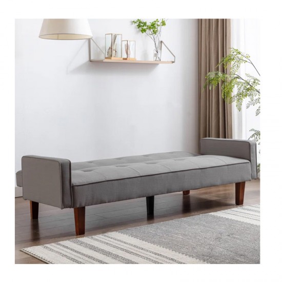 Τριθέσιος Καναπές Κρεβάτι 188 x 80 x 97 cm Χρώματος Γκρι Shally Dogan 02840126