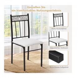 Σετ Τραπεζαρίας με Μεταλλικό Ορθογώνιο Τραπέζι 107 x 70 x 76 cm και 4 Καρέκλες Costway HW61424