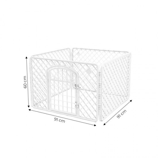 Πλαστικό Τετράγωνο Κλουβί - Πάρκο Εκπαίδευσης Σκύλου 91 x 91 x 60 cm Petsi TR-1006